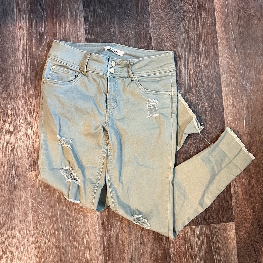 Refuge Green Skinny Jeans